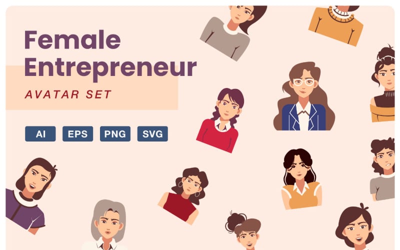 Female Entrepreneur Avatar Illustration