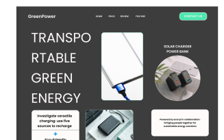 Green Power Figma Template Hero Page