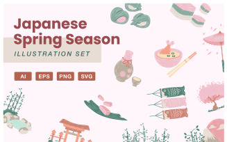 Japanese Spring Season Illustration