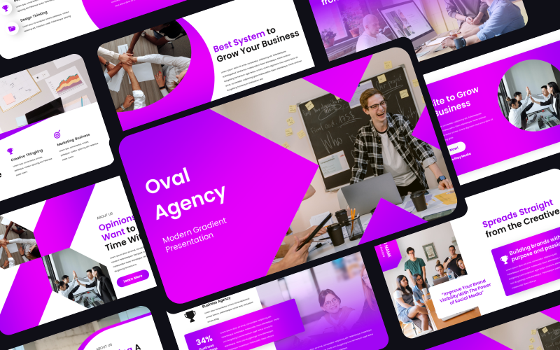 Oval Agency - Business Presentation PowerPoint Template