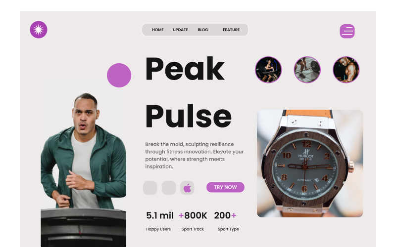 Peak Pulse Figma Template Hero Page UI Element
