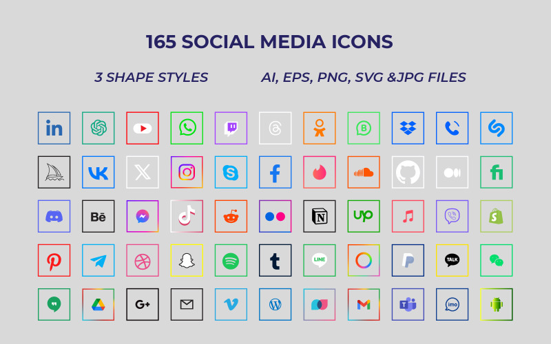 Social media icons collection Icon Set