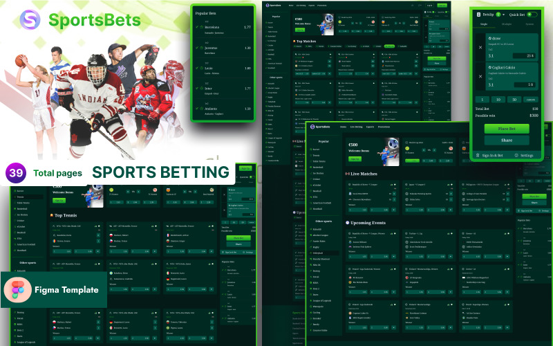 SportsBets - Sports betting Figma Template UI Element