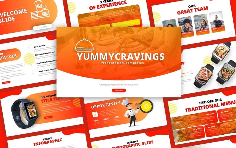 Yummy Cravings Presentation Template PowerPoint Template