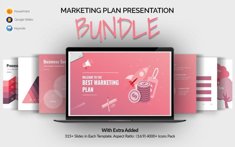 Best Marketing Plan Presentation Bundle PowerPoint Template