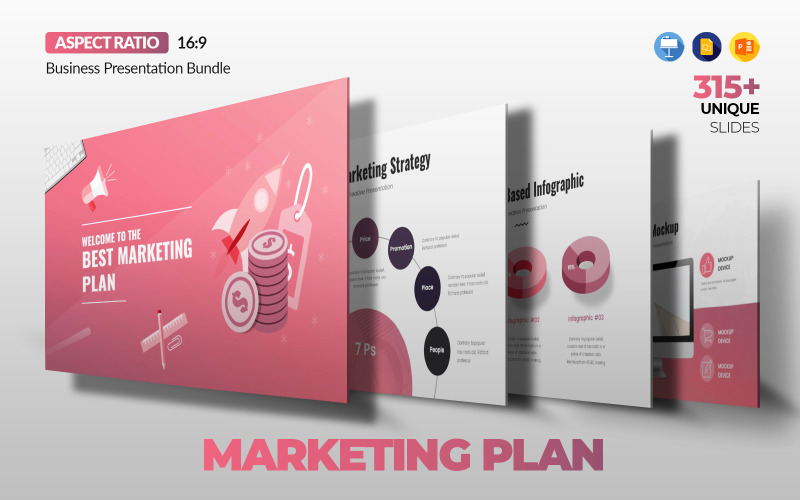 Best Marketing Plan Presentation Bundle PowerPoint Template