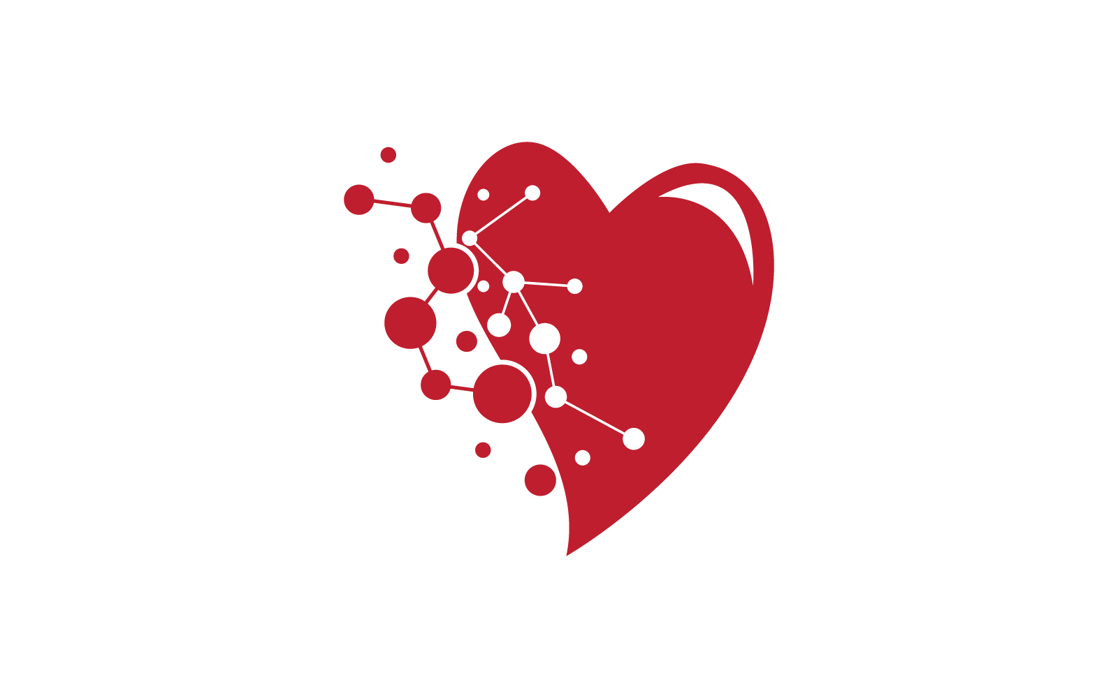 Heart and molecule design vector illustration template