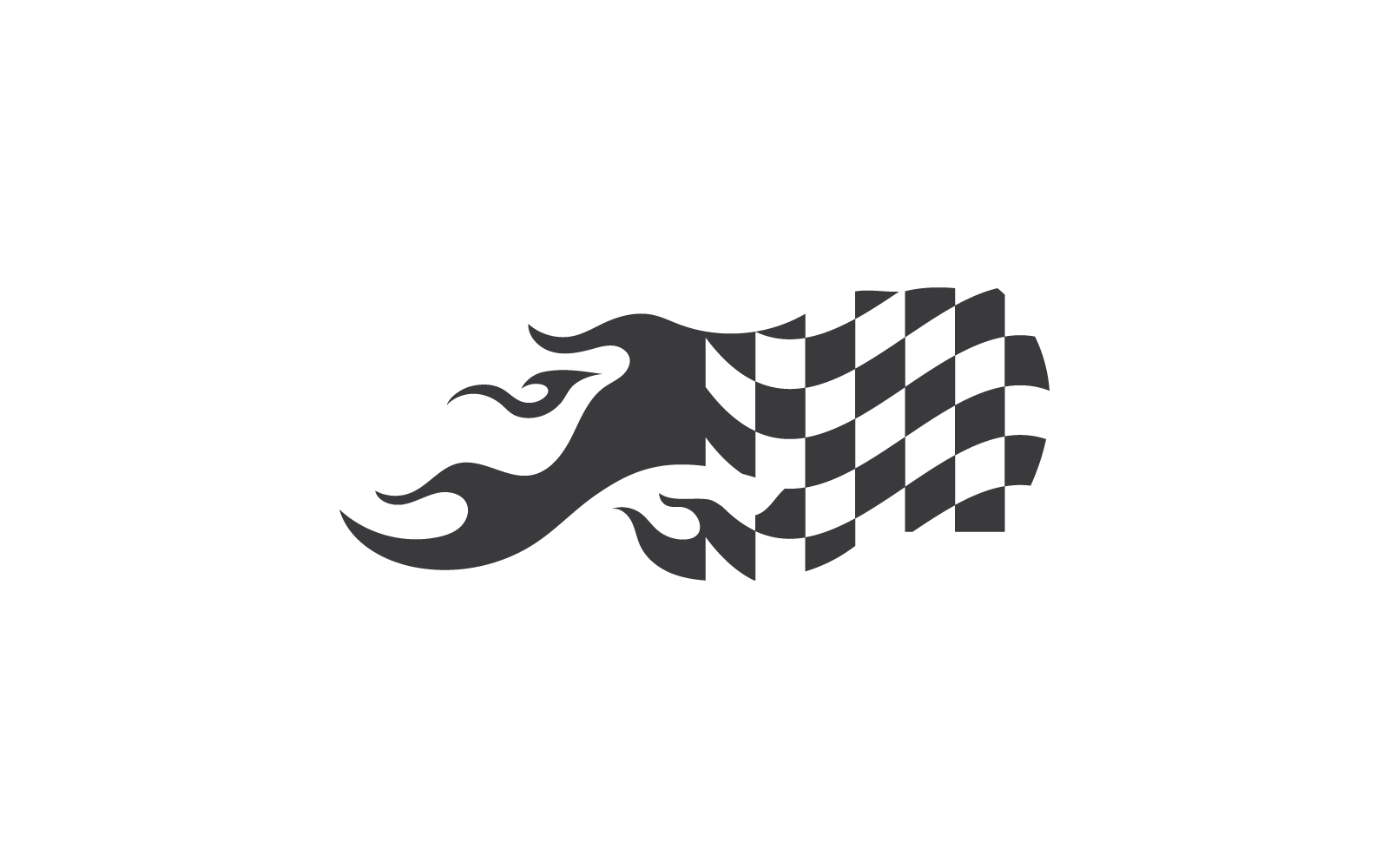 Race flag illustration logo vector template