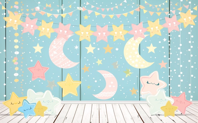 Ramadan Kareem greeting banner design with deferent colors moon & star Background