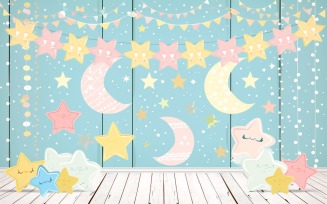 Ramadan Kareem greeting banner design with deferent colors moon & star