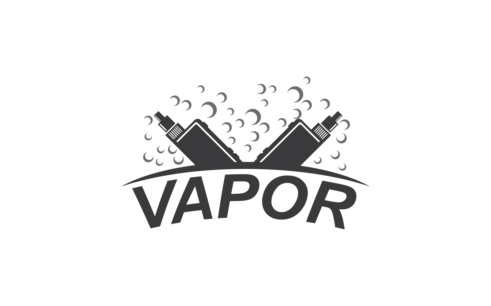 Vapor or vape logo flat design illustration template