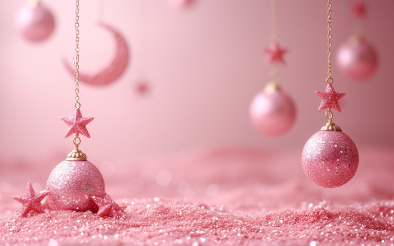 Ramadan Kareem design pastel colours glitter with lantern Background