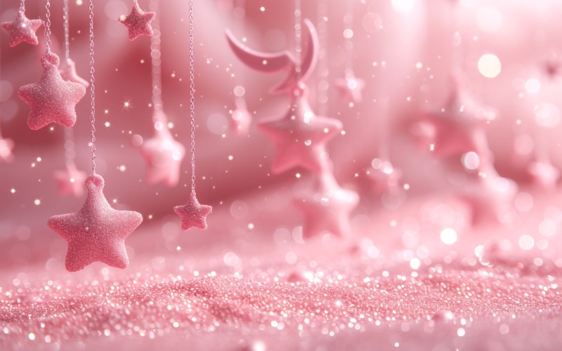 Ramadan Kareem design pastel Pink colours with glitters Background
