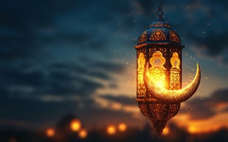 Ramadan Kareem greeting banner design with lantern 04