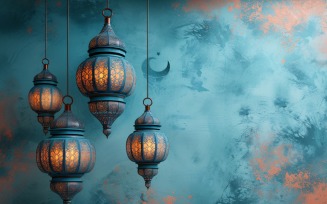 Ramadan Kareem greeting banner design with lantern 05