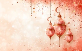 Ramadan Kareem greeting banner design with lantern