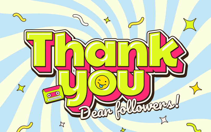 Thank You Text Effect Photoshop Template Illustration