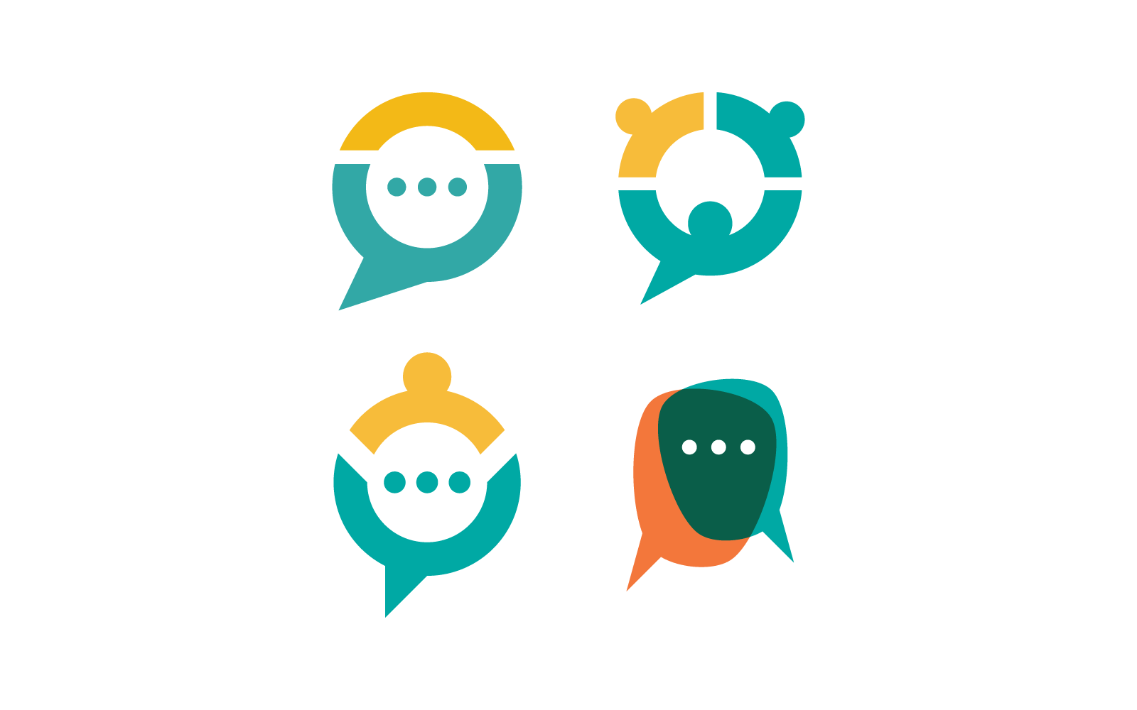 Toespraak bubble logo vector sjabloon