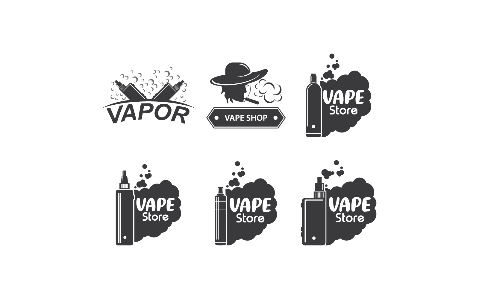 Vapor or vape logo flat design icon vector template Logo Template