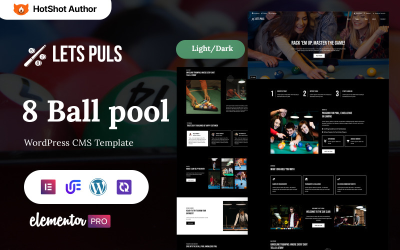 Lets Puls - Billiard Club WordPress Elementor Theme WordPress Theme