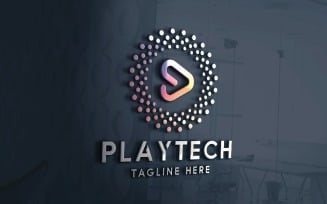 Media Play Tech Pro Logo Template