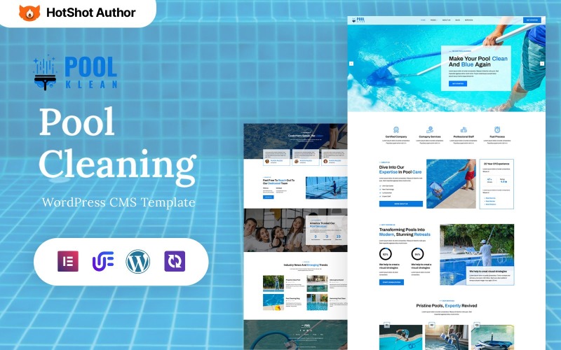 Pool Klean - Pool Cleaning And Pool Repair WordPress Elementor Theme WordPress Theme