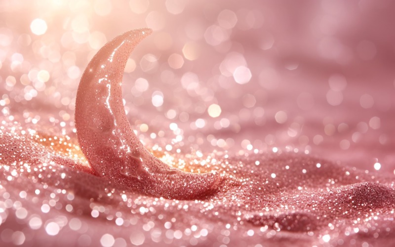 Ramadan Kareem design glitter with Golden moon and glitter Background