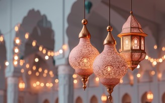Ramadan Kareem greeting banner design with lantern 08