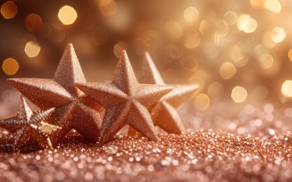 Ramadan Kareem greeting design with golden stars and glitter