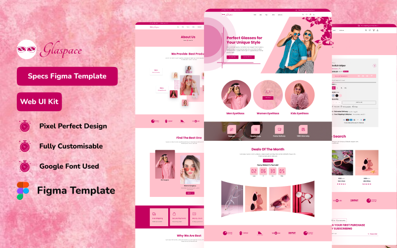 Glaspace - Eye Glass Website Figma Template