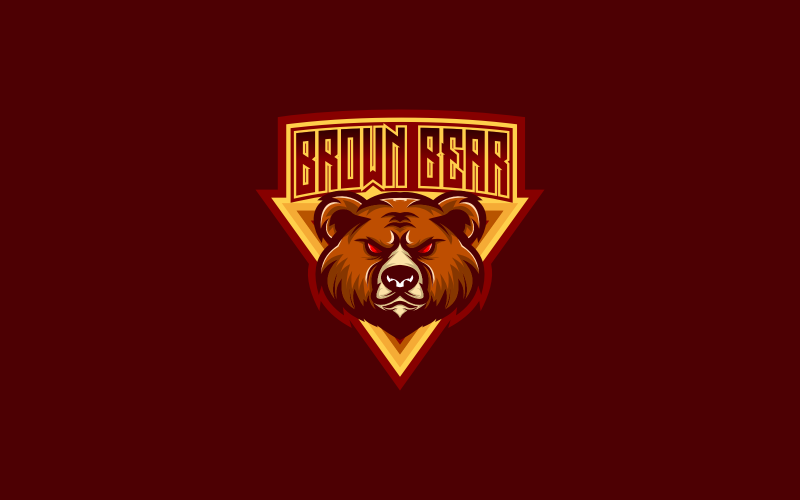 Brown Bear E- Sport and Sport Logo Logo Template
