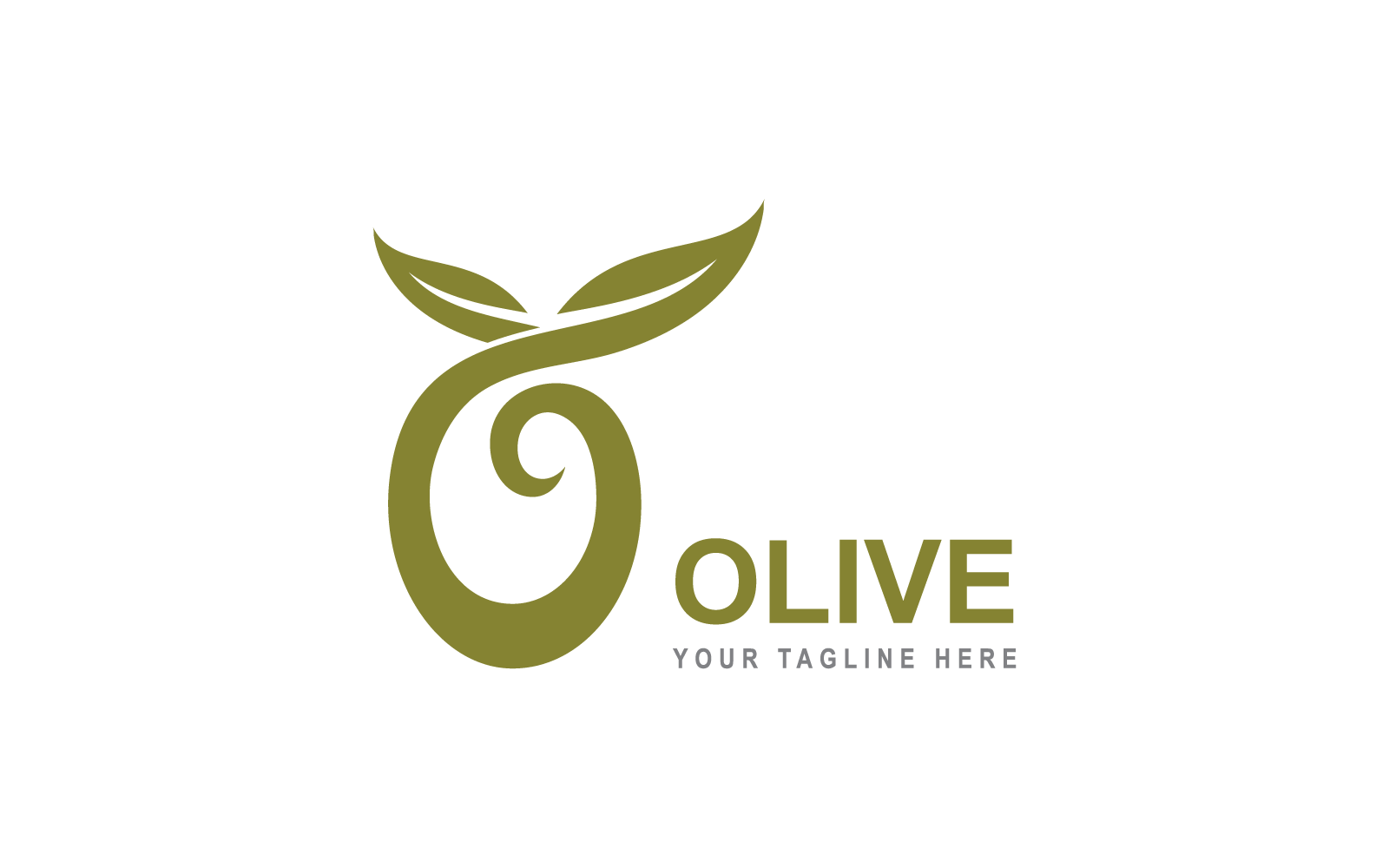 Diseño plano del vector de la ilustración de la plantilla del logotipo de oliva