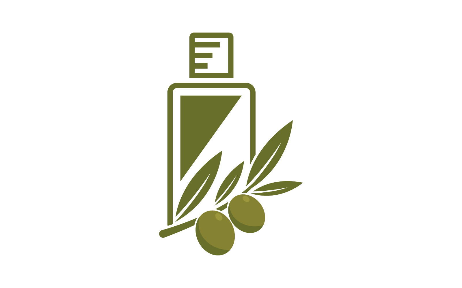 Modèle de logo d&amp;#39;illustration olive, design plat vectoriel
