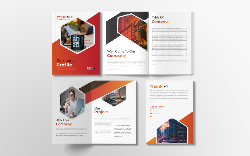 Modern Bi-Fold Brochure Template Designs Corporate Identity