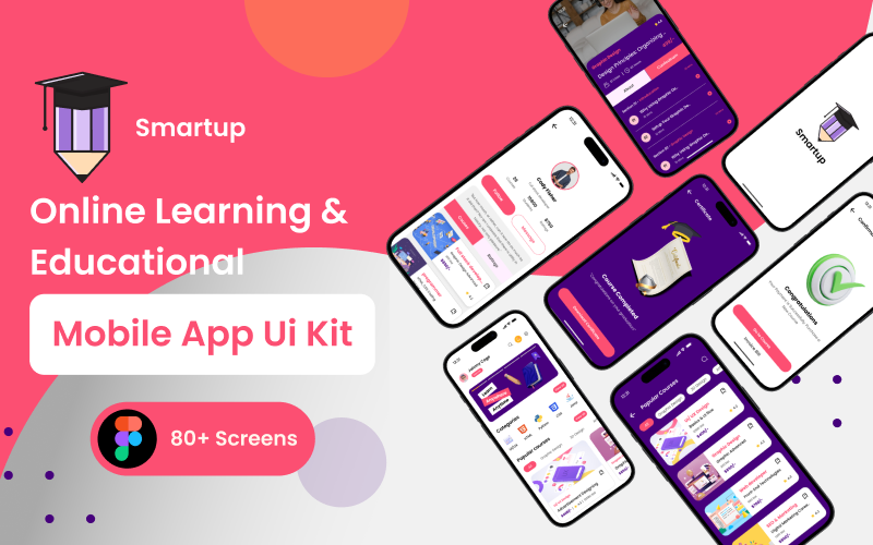 Smartup - LMS Mobile App Figma Template UI Element