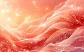 Ramadan banner design wih peach colours glitter and stars
