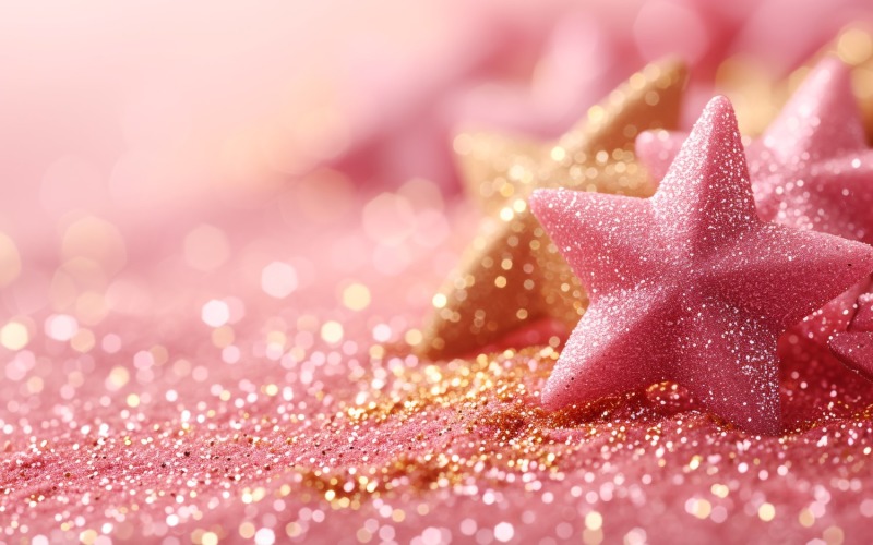 Ramadan kareem design pastel Pink colours glitter with stars Background