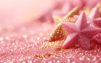 Ramadan kareem design pastel Pink colours glitter with stars