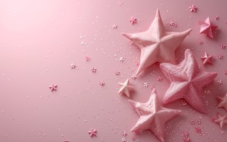 Ramadan Kareem greeting card banner poster design with pink stars