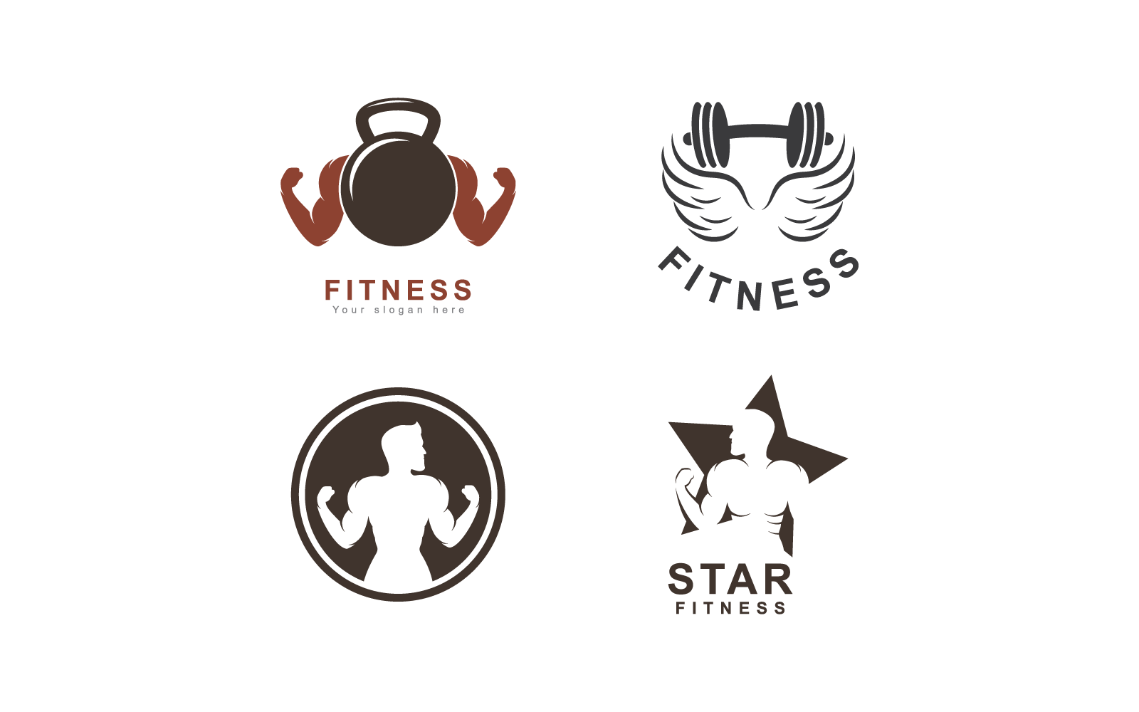 Gym illustration flat design vector logo template