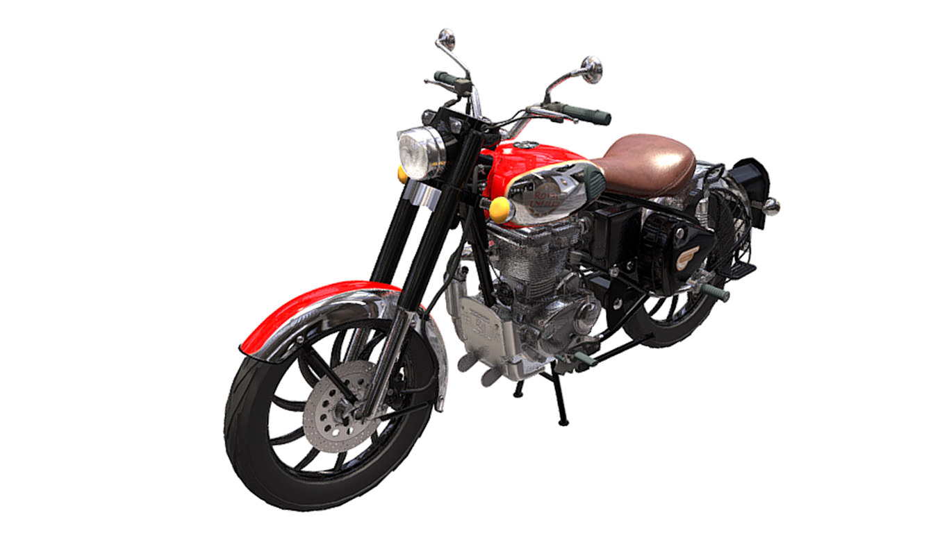 Royal Enfield Classic 350 Motorcycle Bike (2023): Authentic 3D Model for Enthusiastic Visualizations