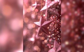 Ramadan Kareem greeting card poster design with glitter star background
