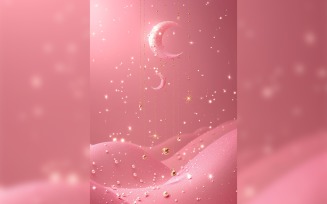 Ramadan Kareem greeting card poster design with moon & star
