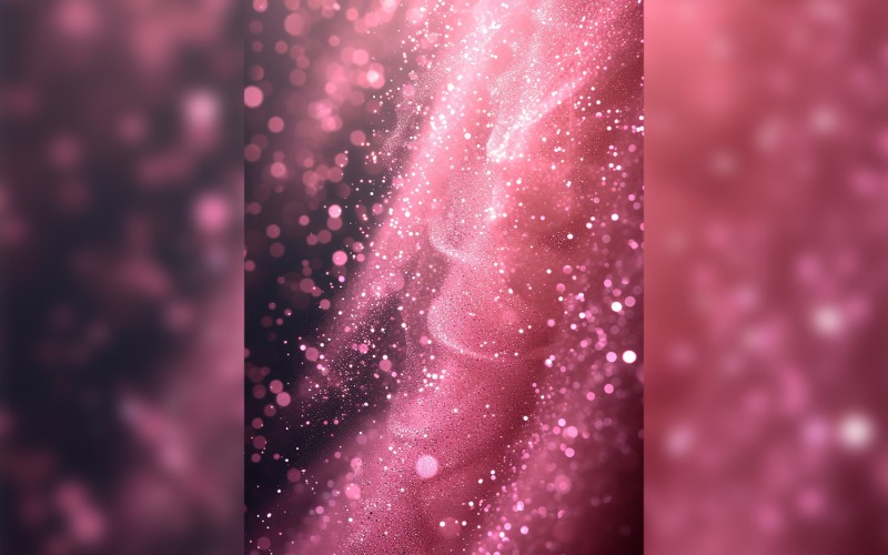 Ramadan Kareem greeting card poster design with pink glitter background Background