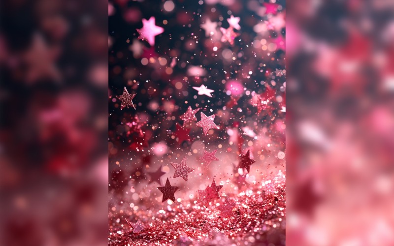Ramadan Kareem greeting card poster design with star & glitter background 02 Background