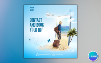 Travel Social Media Post Template 05 - Editable in Canva