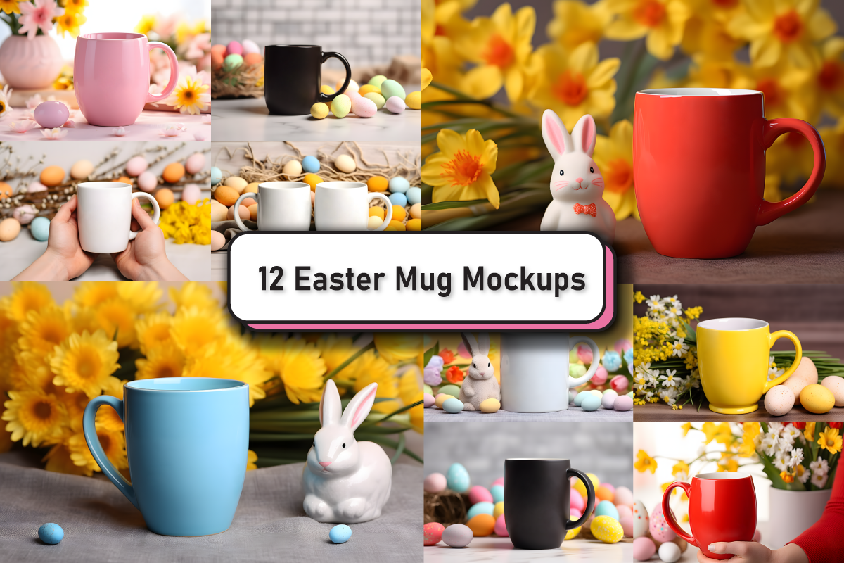 Easter Sunday Coffee Mug Mockup Bundle