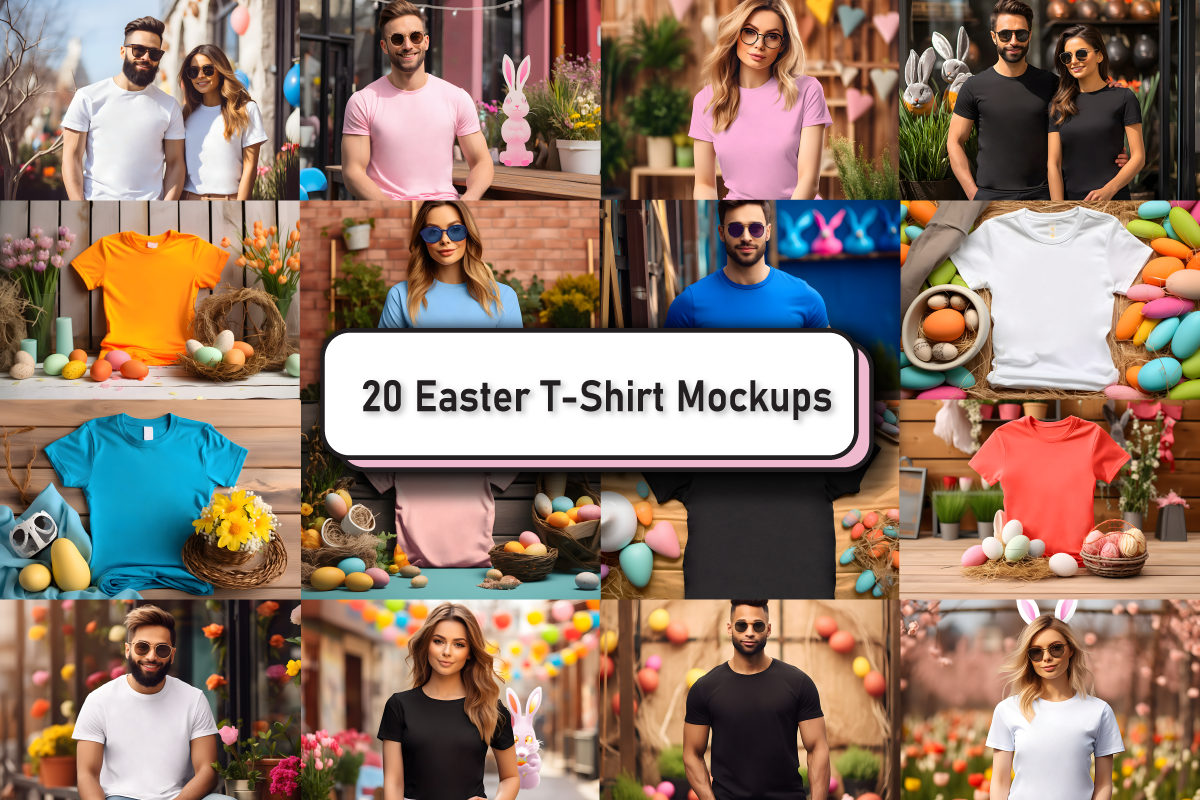 Easter Sunday T-Shirt Mockup Bundle