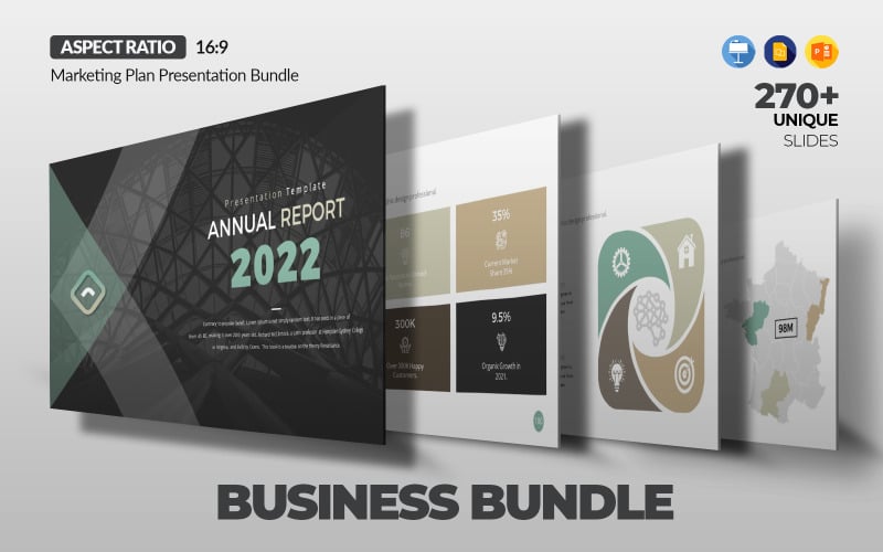 Annual Report Presentation Bundle for Business PowerPoint Template