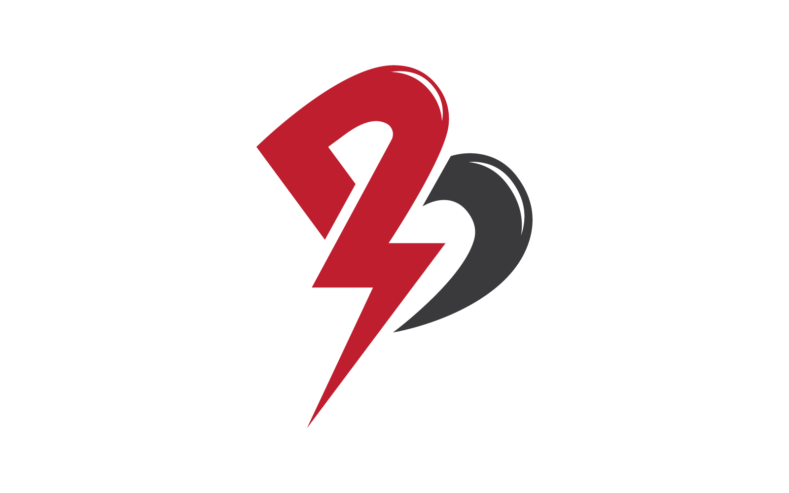 B letter initial Power lightning logo vector design